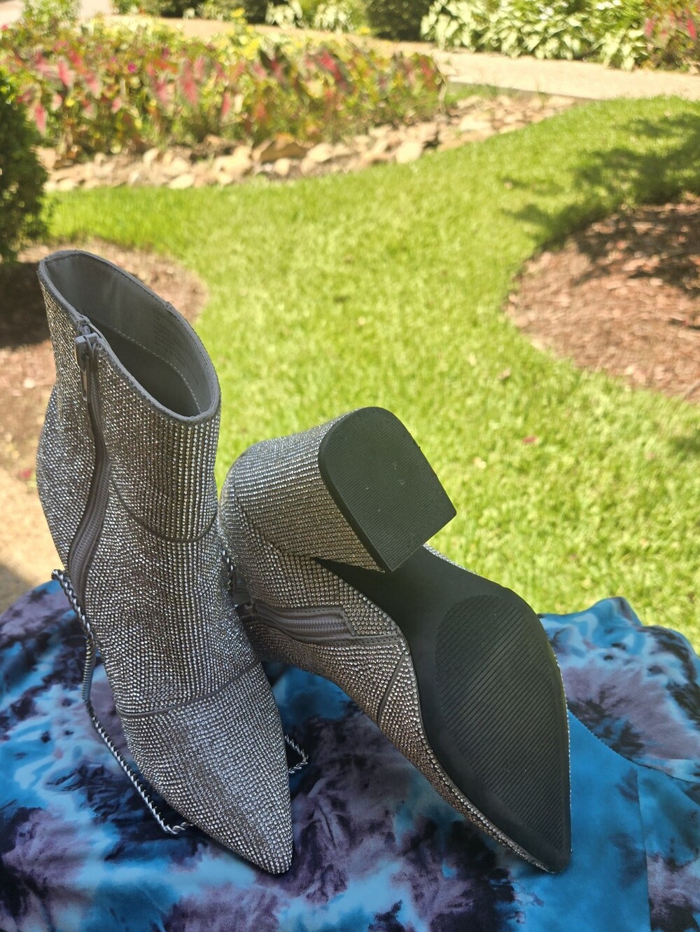 Madden Girl Silver Glitter Pointed Ankle Booties